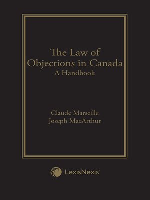 cover image of The Law of Objections in Canada